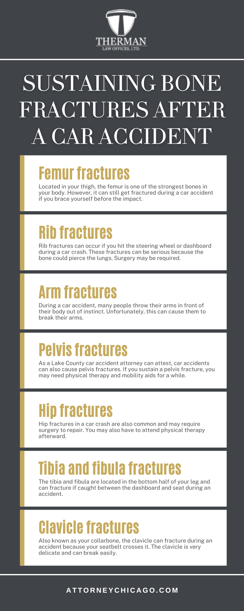 Sustaining Bone Fractures After A Car Accident Infographic