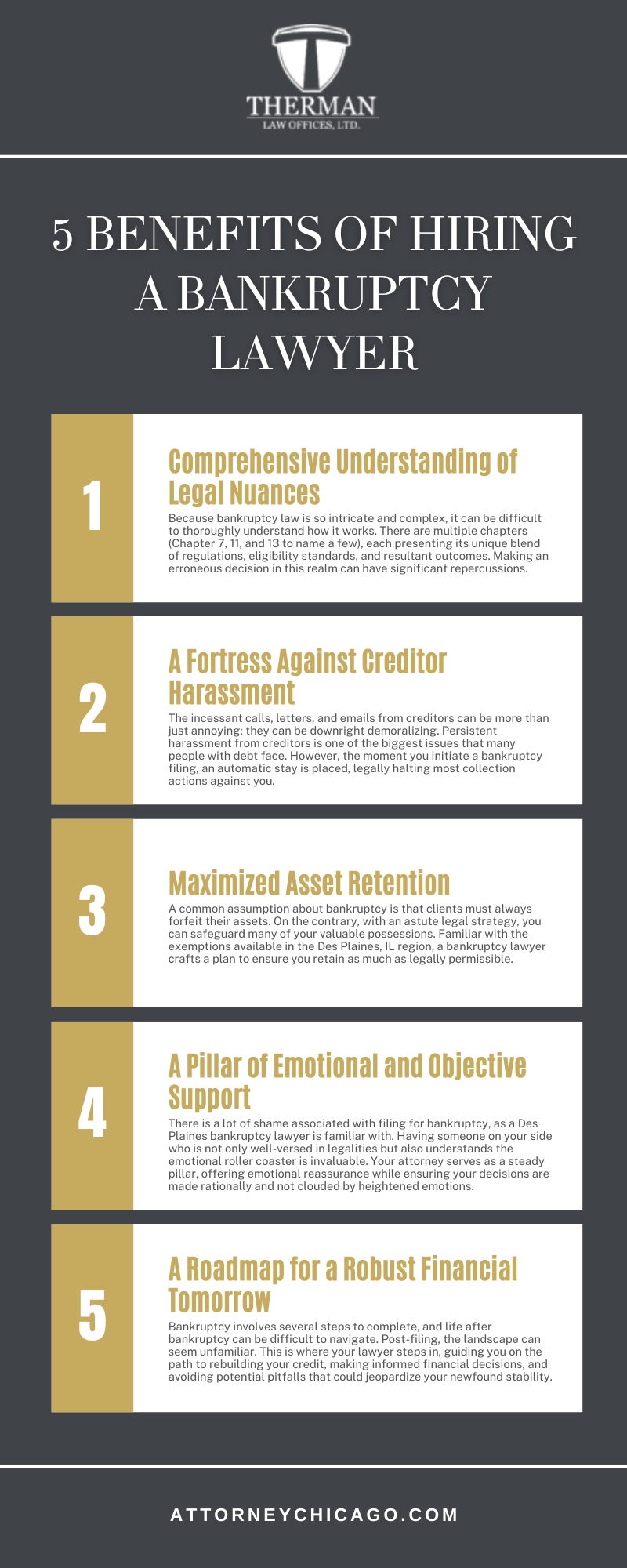 5 Benefits Of Hiring A Bankruptcy Lawyer Infographic