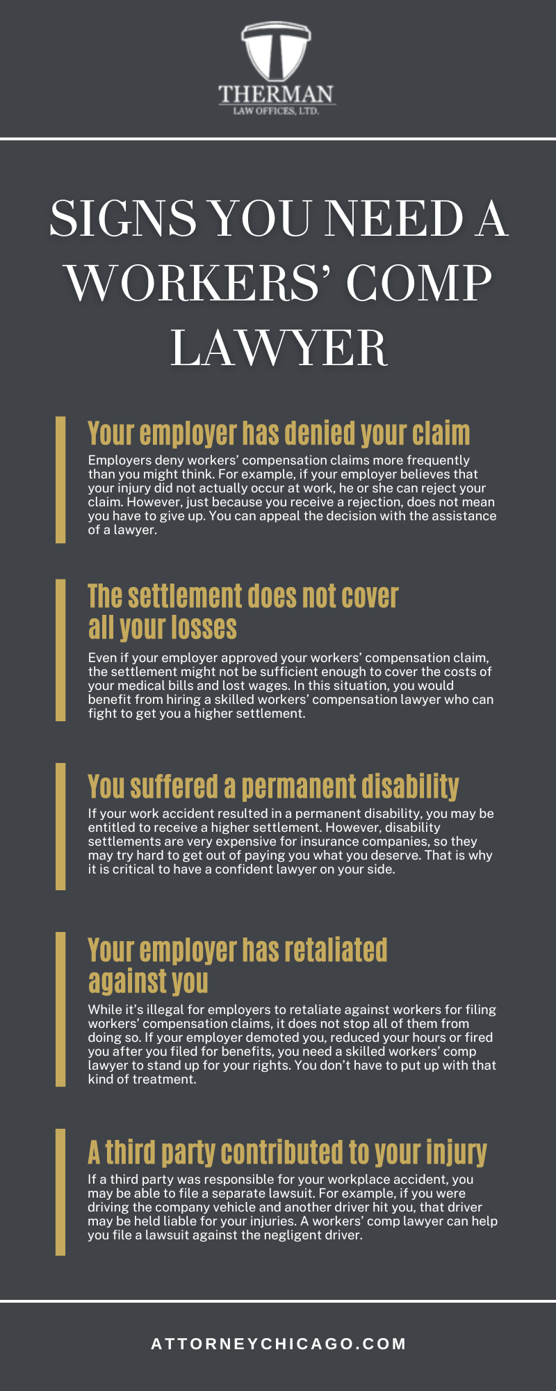 Signs You Need A Workers' Comp Lawyer Infographic